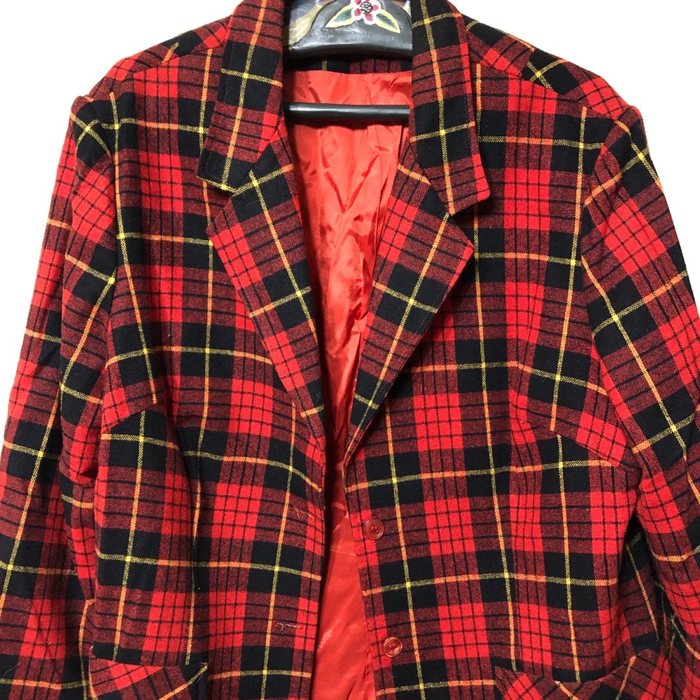 Vintage plaid blazer - Picture 2 of 8